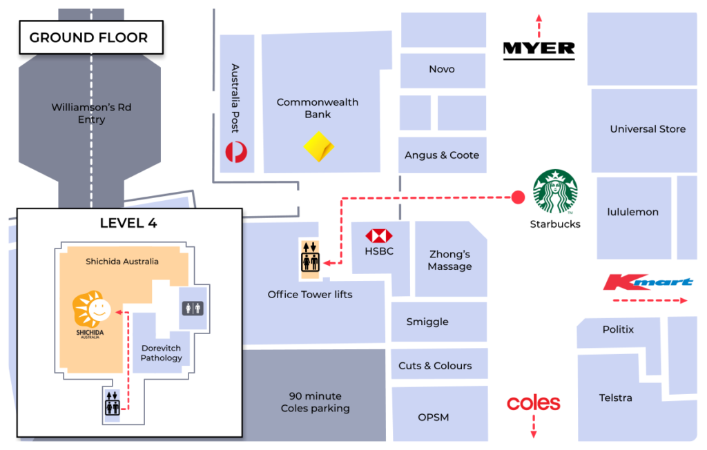 Directions for Shichida Doncaster Centre