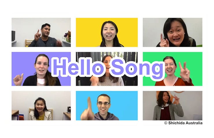 Title card for Shichida hello song