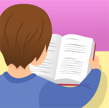 Speed Reading, Speed Reading classes for kids, illustration showing a child reading a thick book