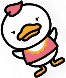 A Shichida duck dressed in pink