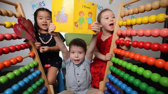 Young Shichida kids showing that love of learning helps, featured in the Herald Sun.