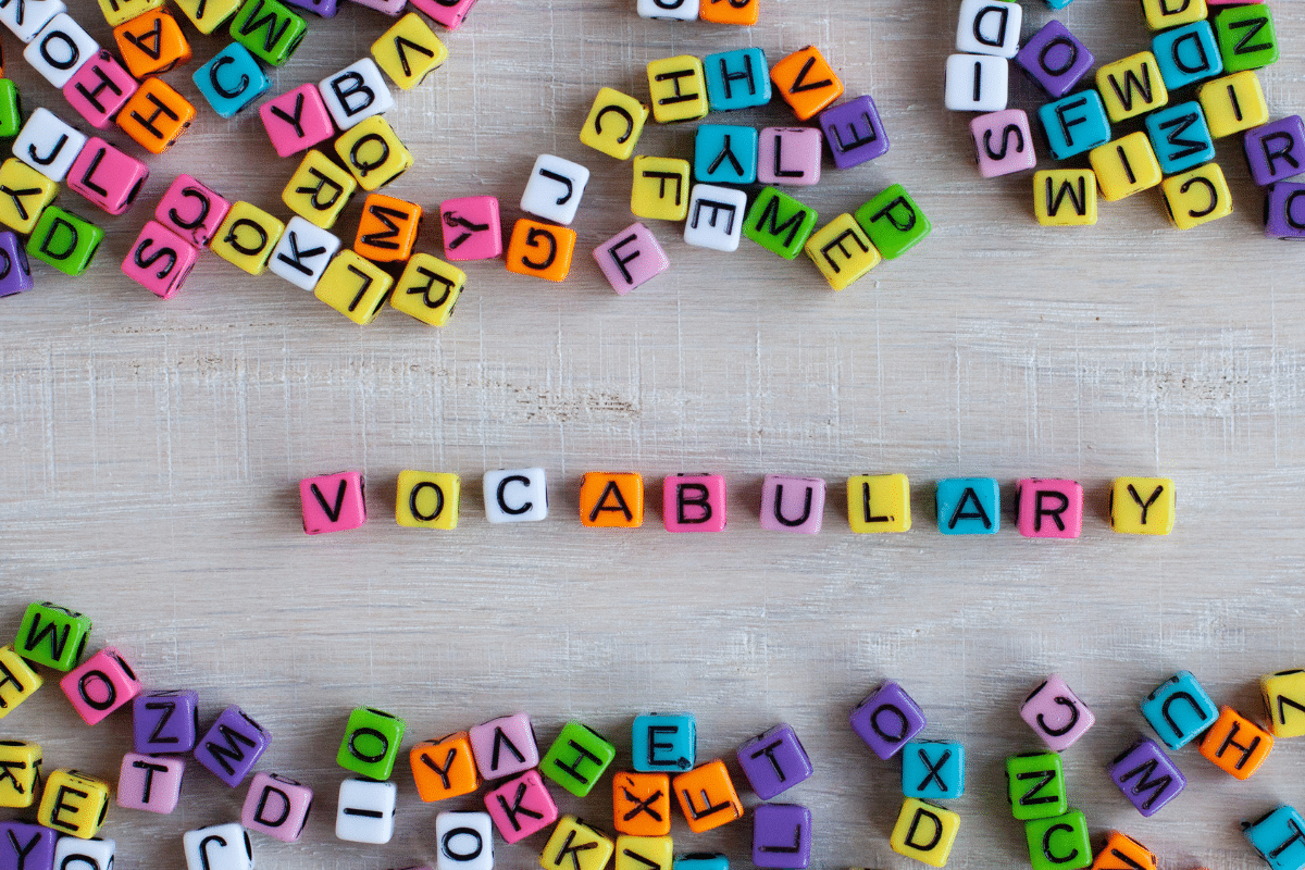 Vocabulary games for kids, alphabet bead squares