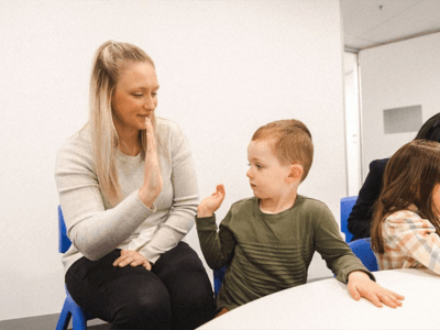 How to view children, mum giving her son a high five