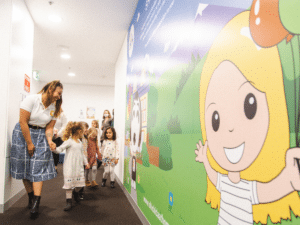 Excited for the class, teacher leads the way!