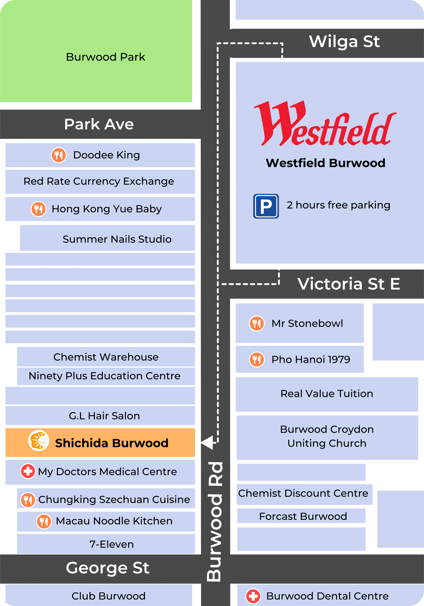 Shichida Burwood Directions