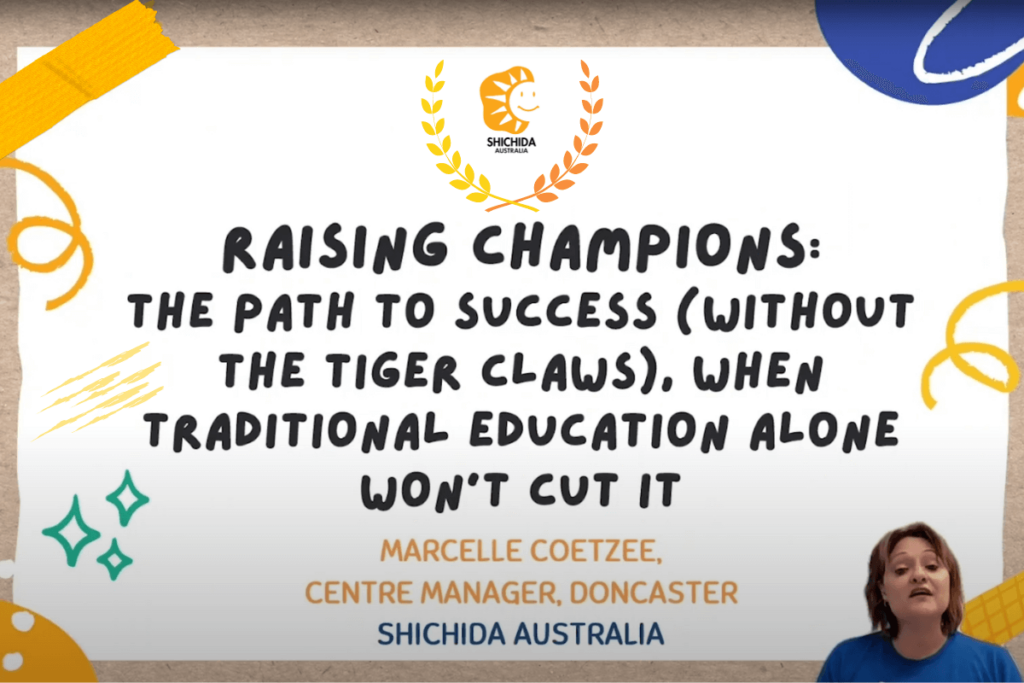Screengrab of the title page of a webinar about raising champions