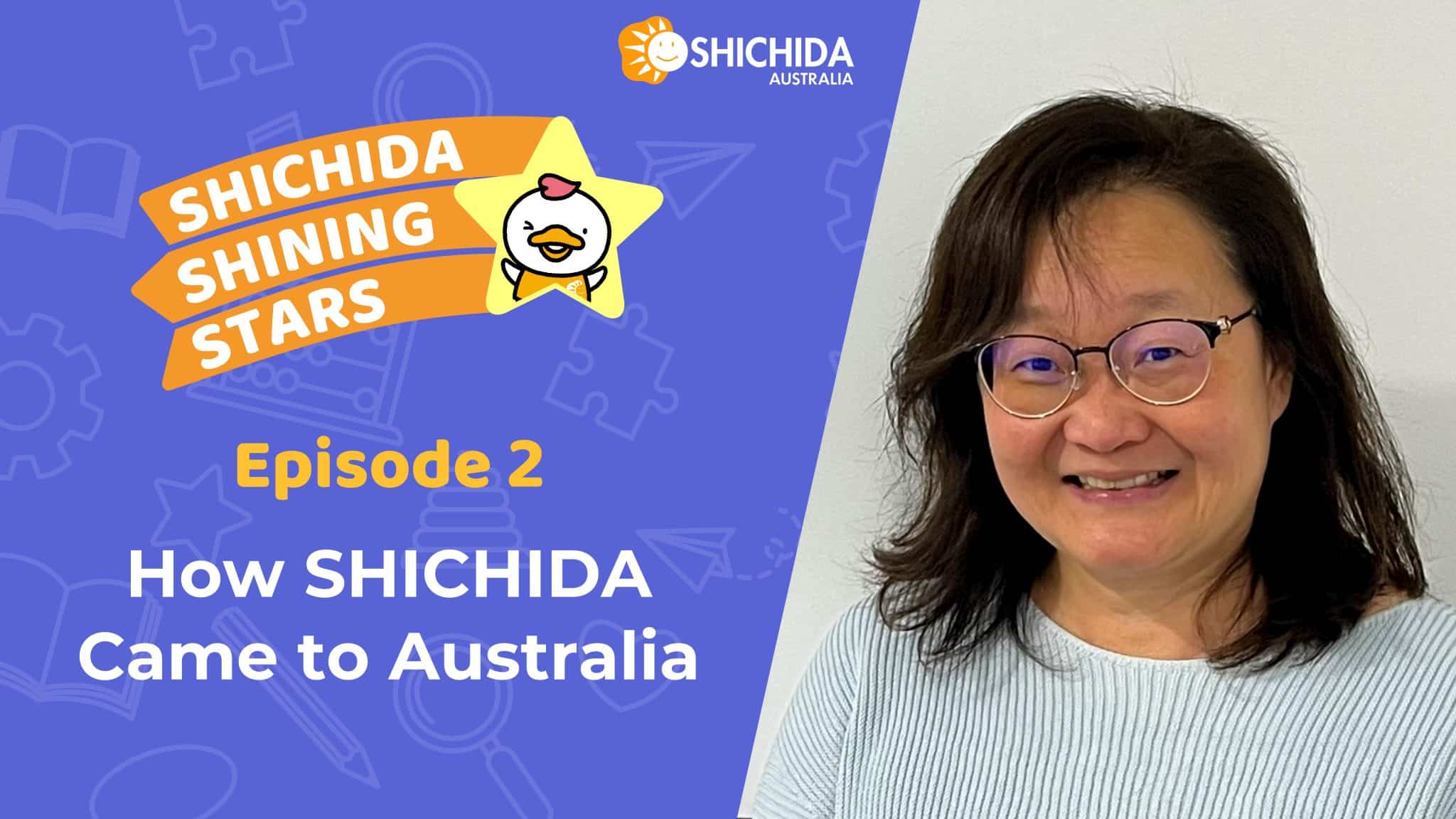 Shichida podcast Shining stars Episode 2 image, featuring a map showing Australia, Shichida Method Australia