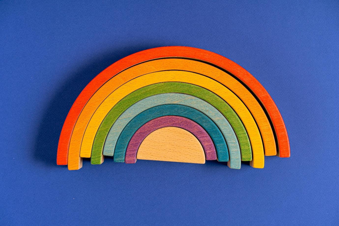 A wooden colourful rainbow for article When Do Babies See Colour? Understanding Infant Visual Development