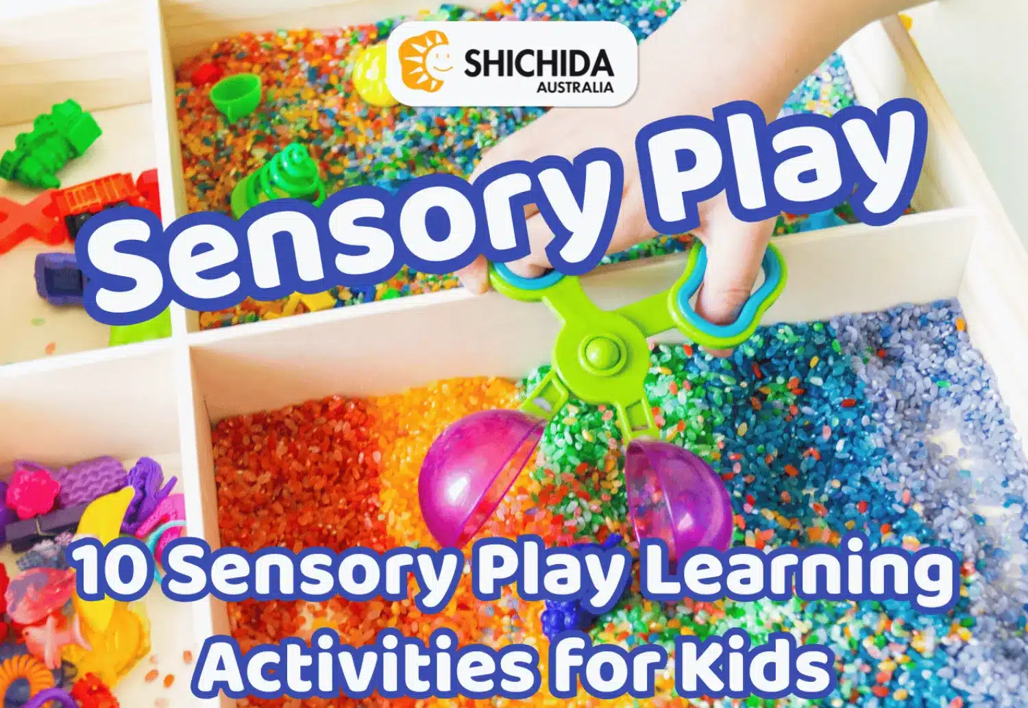 Activities for sensory play - Children engaging in sensory play activities with colorful educational materials, Shichida Australia