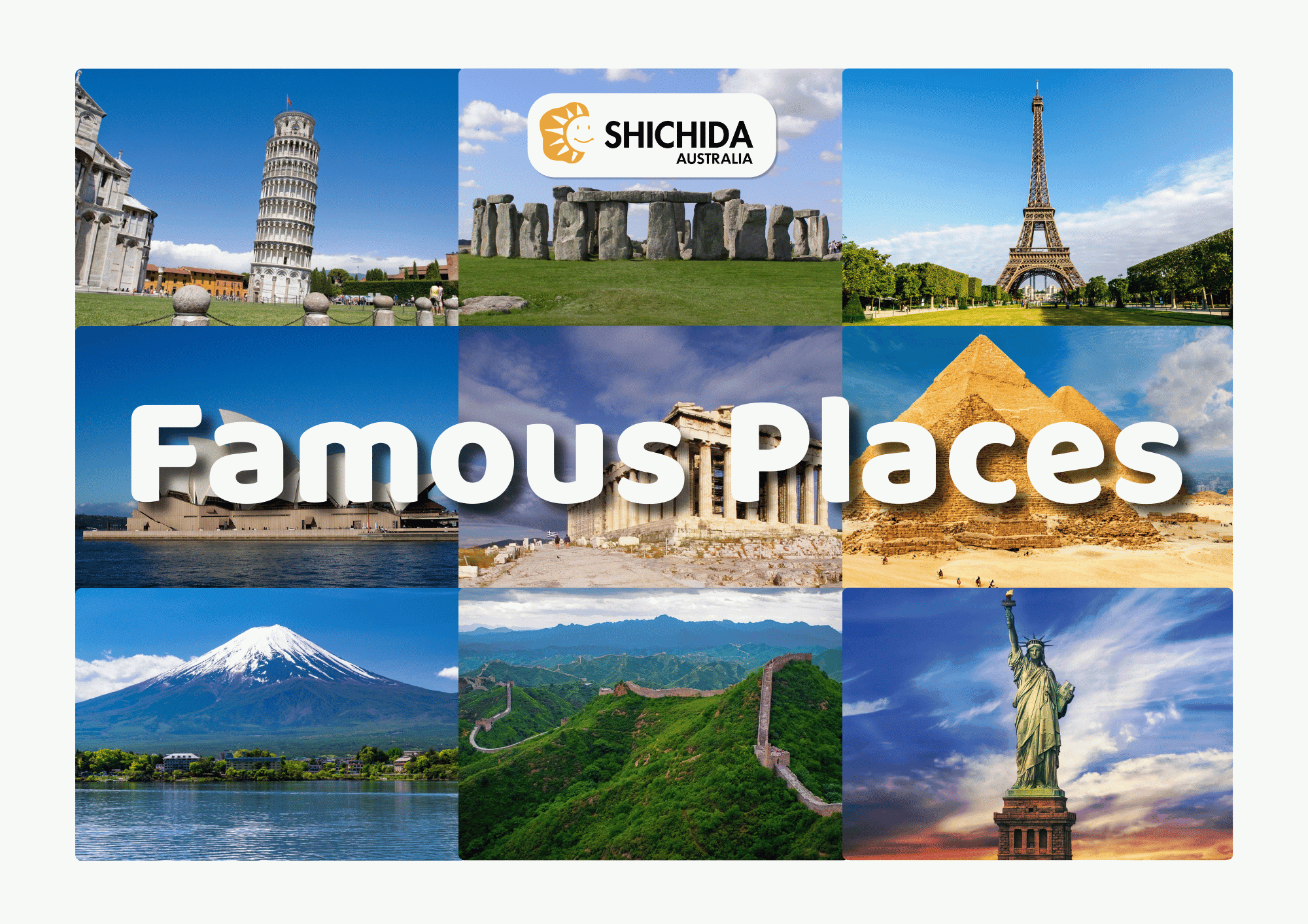 Around the World Flashcards, Famous Places flashcards
