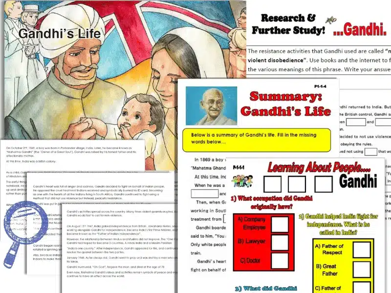 Shichida Humanics example: Gandhi's Life