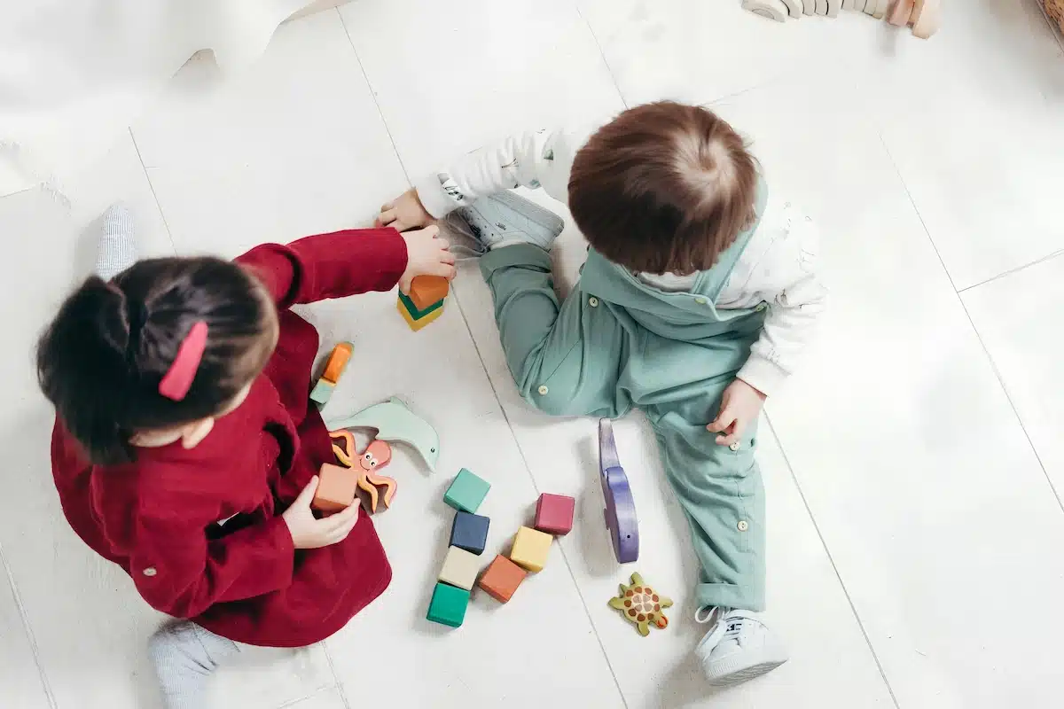 Play-based activities like building, sorting