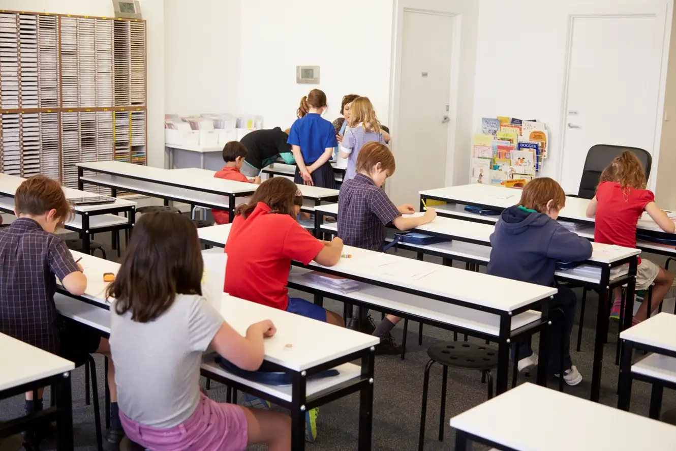 Students studying at a typical Kumon Centre.