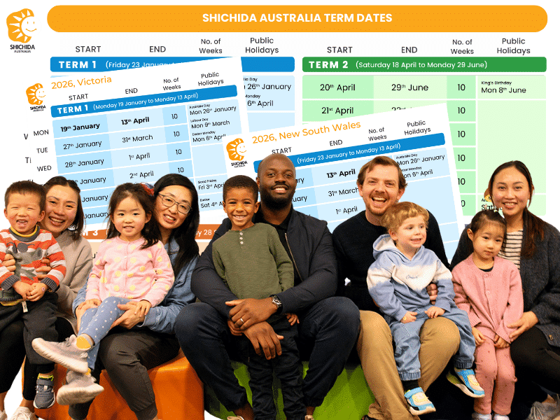 Term dates for Shichida Australia classes, NSW and VIC