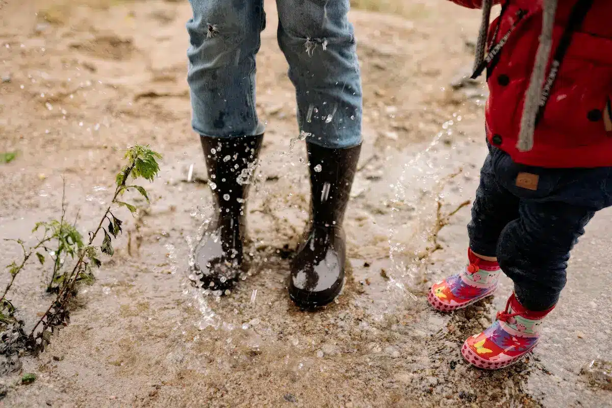 Sensory Experience in Early Childhood - Toddler puddle play